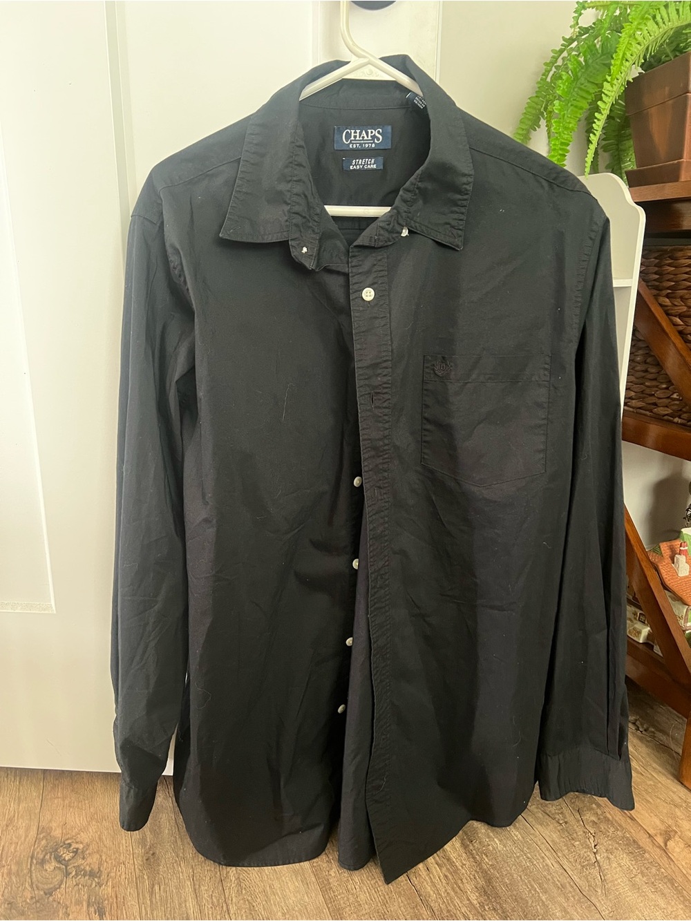 Chaps Men's Black Long Sleeve Button-Down Shirt